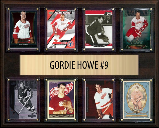 Gordie Howe Detroit Red Wings HOF Fan Gift Plaque 12x15 8 Cards Upper Deck Parkhurst O-Pee-Chee Topps 2024 2025 2026