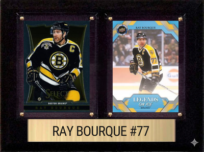 Ray Bourque Boston Bruins HOF Fan Gift Plaque 6x8 2 Cards Upper Deck Parkhurst O-Pee-Chee Topps 2024 2025 2026