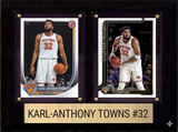 Karl-Anthony Towns New York Knicks Fan Gift Plaque 6x8 2 Cards Topps Donruss Panini 2024 2025 2026