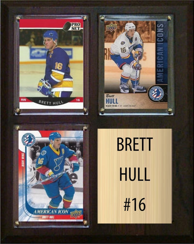Brett Hull St. Louis Blues HOF Fan Gift Plaque 8x10 3 Cards Upper Deck Parkhurst O-Pee-Chee Topps 2024 2025 2026