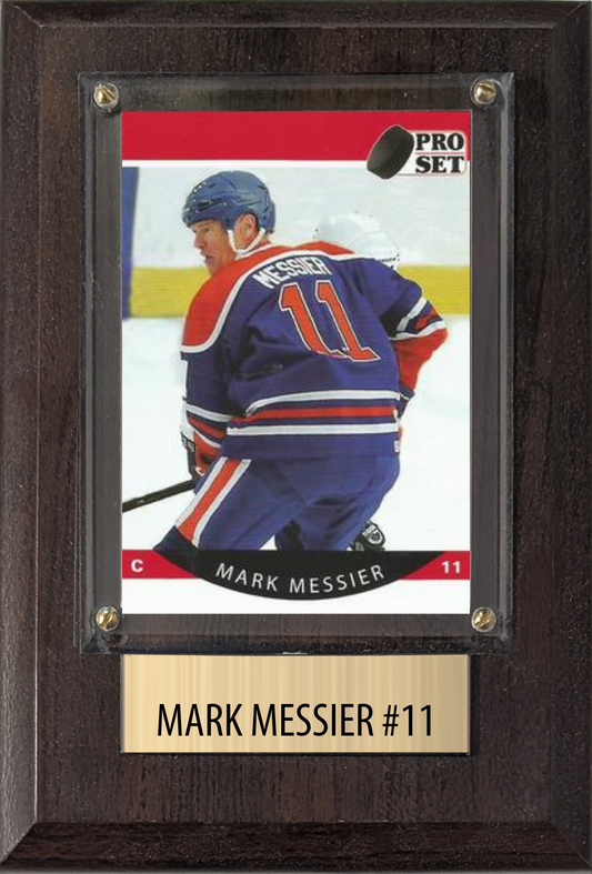 Mark Messier Edmonton Oilers HOF Fan Gift Plaque 4x6 1 Card Upper Deck Parkhurst O-Pee-Chee Topps 2024 2025 2026