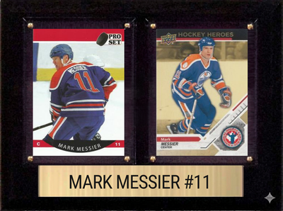 Mark Messier Edmonton Oilers HOF Fan Gift Plaque 6x8 2 Cards Upper Deck Parkhurst O-Pee-Chee Topps 2024 2025 2026