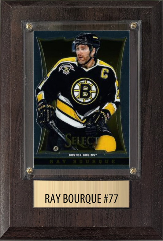 Ray Bourque Boston Bruins HOF Fan Gift Plaque 4x6 1 Card Upper Deck Parkhurst O-Pee-Chee Topps 2024 2025 2026