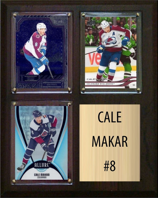 Cale Makar Colorado Avalanche Fan Gift Plaque 8x10 3 Cards Upper Deck, Parkhurst, O-Pee-Chee, Topps 2024 2025 2026