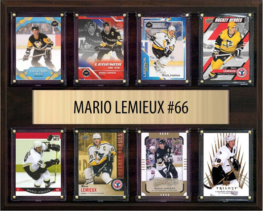 Mario Lemieux Pittsburgh Penguins HOF Fan Gift Plaque 12x15 8 Cards Upper Deck Parkhurst O-Pee-Chee Topps 2024 2025 2026