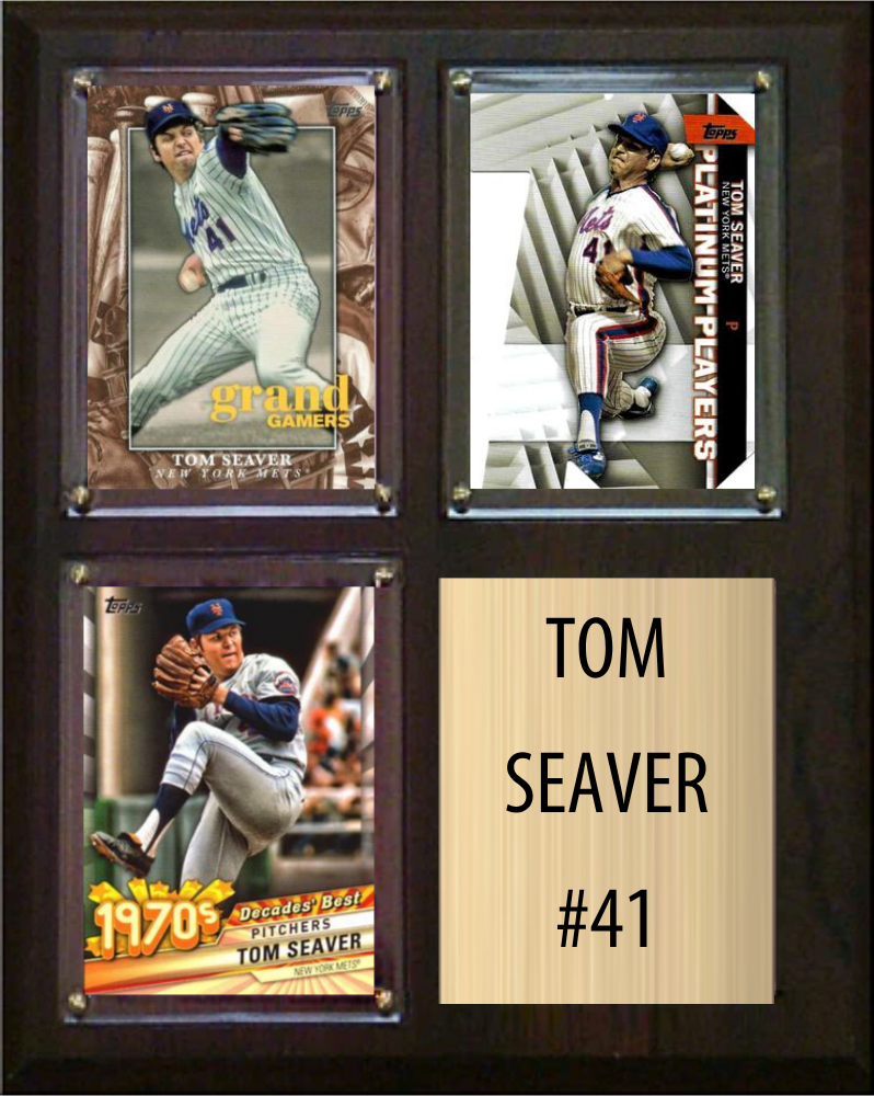 Tom Seaver New York Mets 8x10 plaque with 3 trading cards