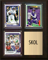 Minnesota Vikings SKOL 2026 Fan Cave Plaque 8x10 3 Cards - Jefferson, Addison, Hockenson