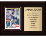 Greg Maddux Atlanta Braves HOF Fan Gift Plaque 6x8 Stats 1 Card Topps Donruss Panini 2024 2025 2026