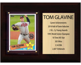 Tom Glavine Atlanta Braves HOF Fan Gift Plaque 6x8 Stats 1 Card Topps Donruss Panini 2024 2025 2026