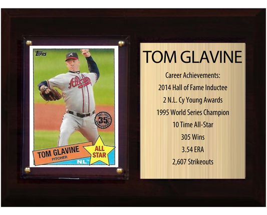 Tom Glavine Atlanta Braves HOF Plaque 6x8