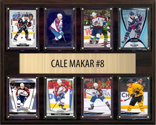 Cale Makar Colorado Avalanche Fan Gift Plaque 12x15 8 Cards Upper Deck, Parkhurst, O-Pee-Chee, Topps 2024 2025 2026