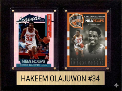 Hakeem Olajuwon Houston Rockets 6x8 Basketball Card Plaque