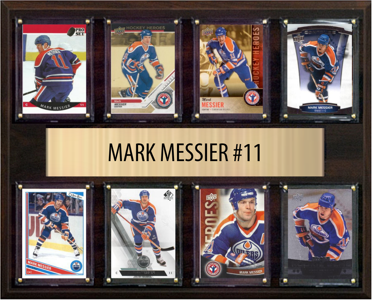 Mark Messier Edmonton Oilers HOF Fan Gift Plaque 12x15 8 Cards Upper Deck Parkhurst O-Pee-Chee Topps 2024 2025 2026