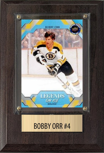 Bobby Orr Boston Bruins HOF Fan Gift Plaque 4x6 1 Card Upper Deck Parkhurst O-Pee-Chee Topps 2024 2025 2026