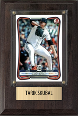 Tarik Skubal Detroit Tigers Fan Gift Plaque 4x6 1 Card Topps, Bowman, Panini, Donruss 2024 2025 2026