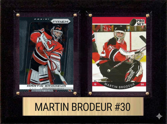 Martin Brodeur New Jersey Devils HOF Fan Gift Plaque 6x8 2 Cards Upper Deck Parkhurst O-Pee-Chee Topps 2024 2025 2026