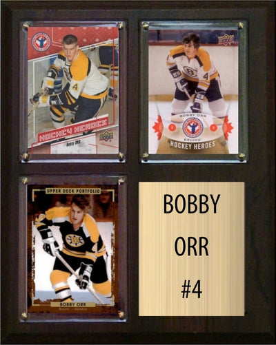 Bobby Orr Boston Bruins HOF Fan Gift Plaque 8x10 3 Cards Upper Deck Parkhurst O-Pee-Chee Topps 2024 2025 2026