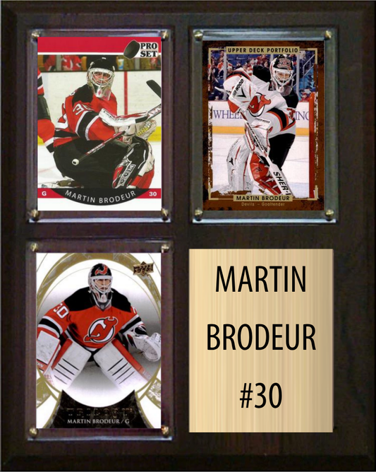 Martin Brodeur New Jersey Devils HOF Fan Gift Plaque 8x10 3 Cards Upper Deck Parkhurst O-Pee-Chee Topps 2024 2025 2026