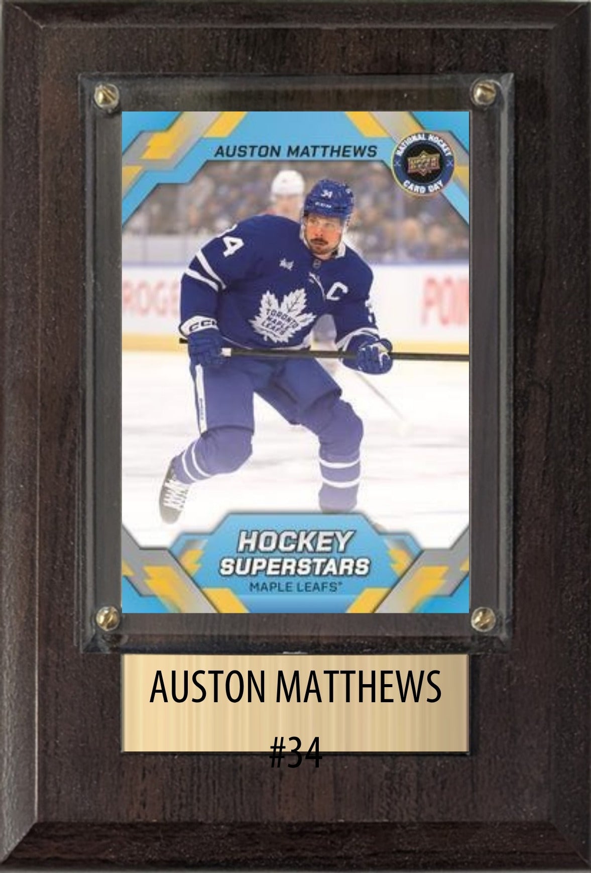 Auston Matthews 4x6 Hockey Card Plaque