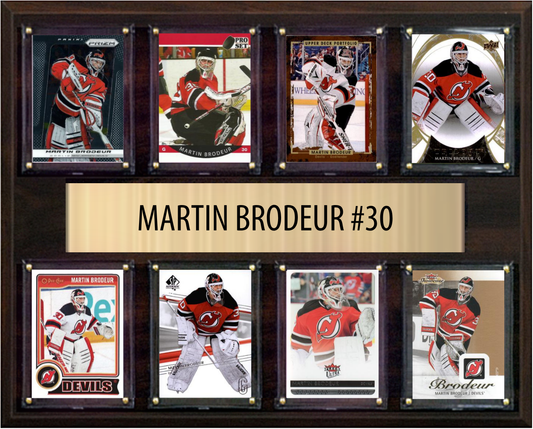 Martin Brodeur New Jersey Devils HOF Fan Gift Plaque 12x15 8 Cards Upper Deck Parkhurst O-Pee-Chee Topps 2024 2025 2026