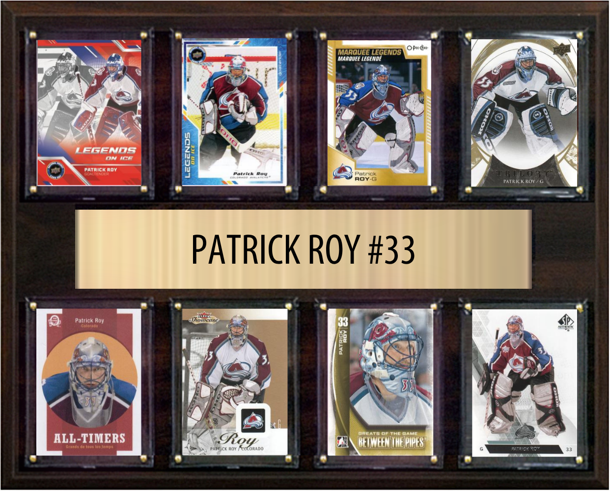 Patrick Roy Montreal Canadiens HOF Fan Gift Plaque 12x15 8 Cards Upper Deck Parkhurst O-Pee-Chee Topps 2024 2025 2026