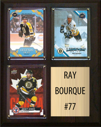 Ray Bourque Boston Bruins HOF Fan Gift Plaque 8x10 3 Cards Upper Deck Parkhurst O-Pee-Chee Topps 2024 2025 2026