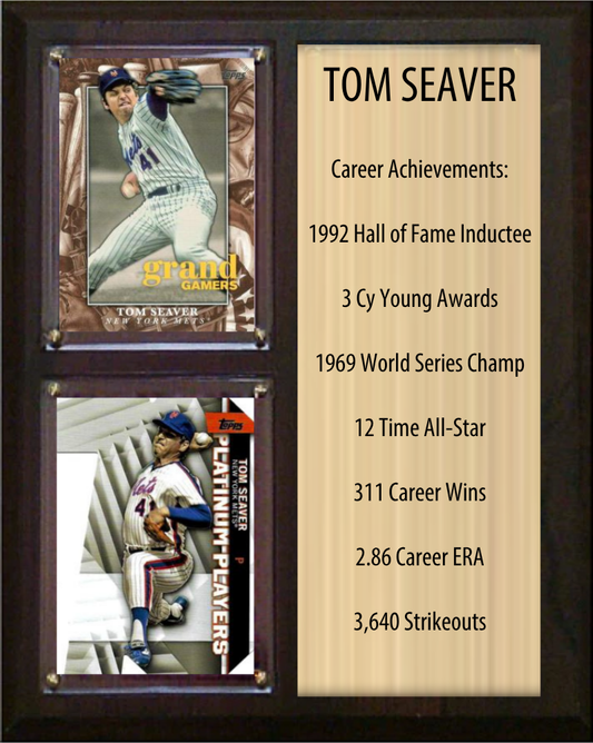 Tom Seaver New York Mets 8x10 HOF stats plaque
