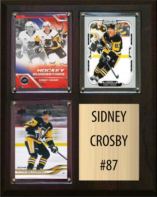 Sidney Crosby Pittsburgh Penguins #87 8x10 plaque with 3 trading cards