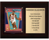 Hakeem Olajuwon Houston Rockets HOF Fan Gift Plaque 6x8 Stats 1 Card Panini Donruss Hoops Prizm Topps 2024 2025 2026