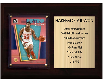 Hakeem Olajuwon Houston Rockets HOF Plaque 6x8