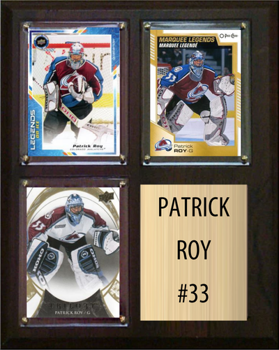 Patrick Roy Montreal Canadiens HOF Fan Gift Plaque 8x10 3 Cards Upper Deck Parkhurst O-Pee-Chee Topps 2024 2025 2026