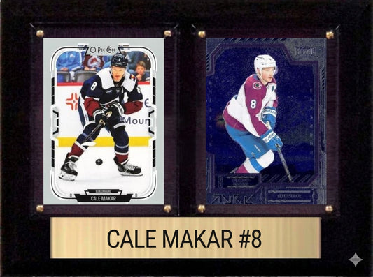 Cale Makar Colorado Avalanche Fan Gift Plaque 6x8 2 Cards Upper Deck, Parkhurst, O-Pee-Chee, Topps 2024 2025 2026