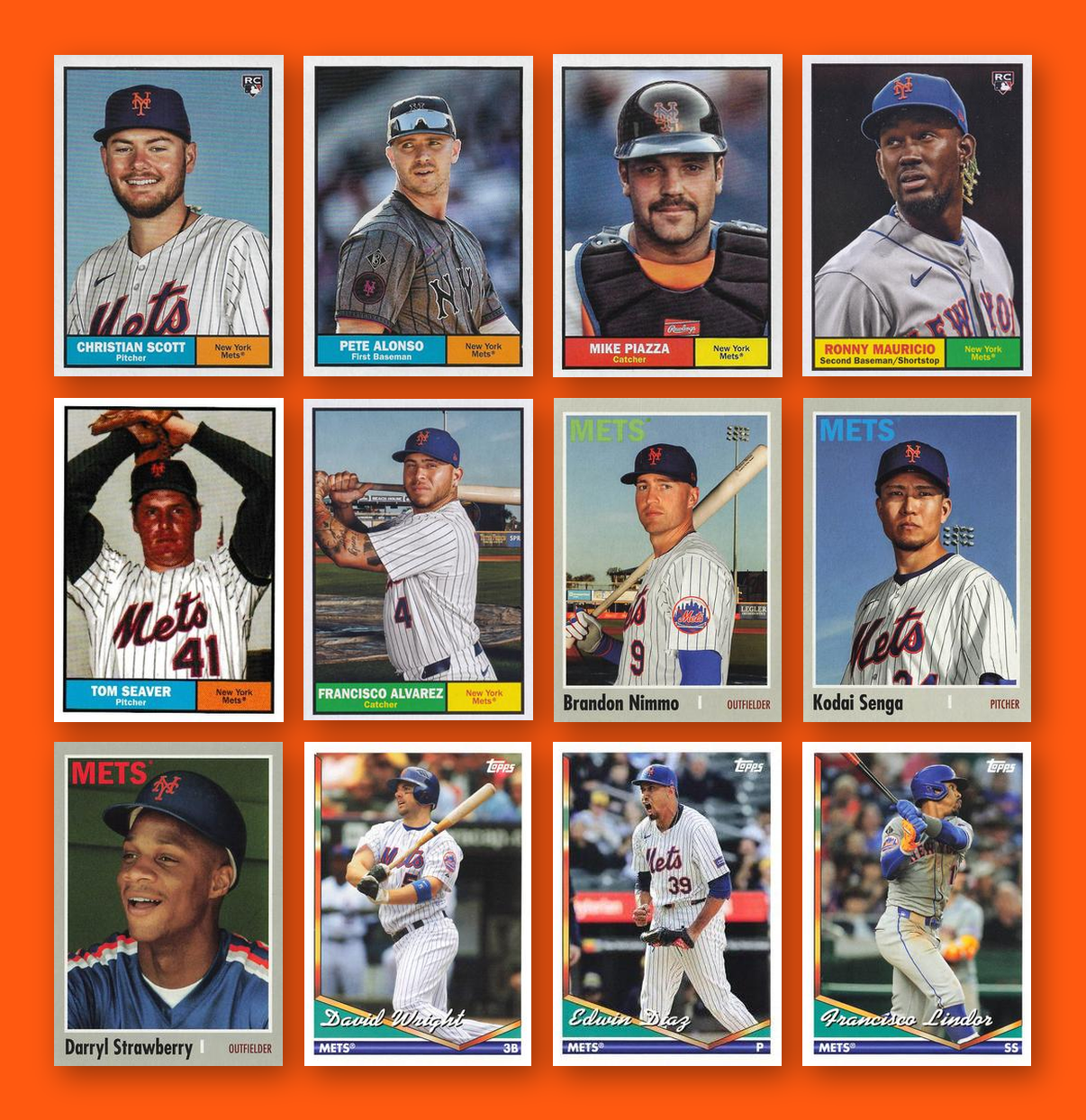 New York Mets 2024 Topps Archives team set - all base cards