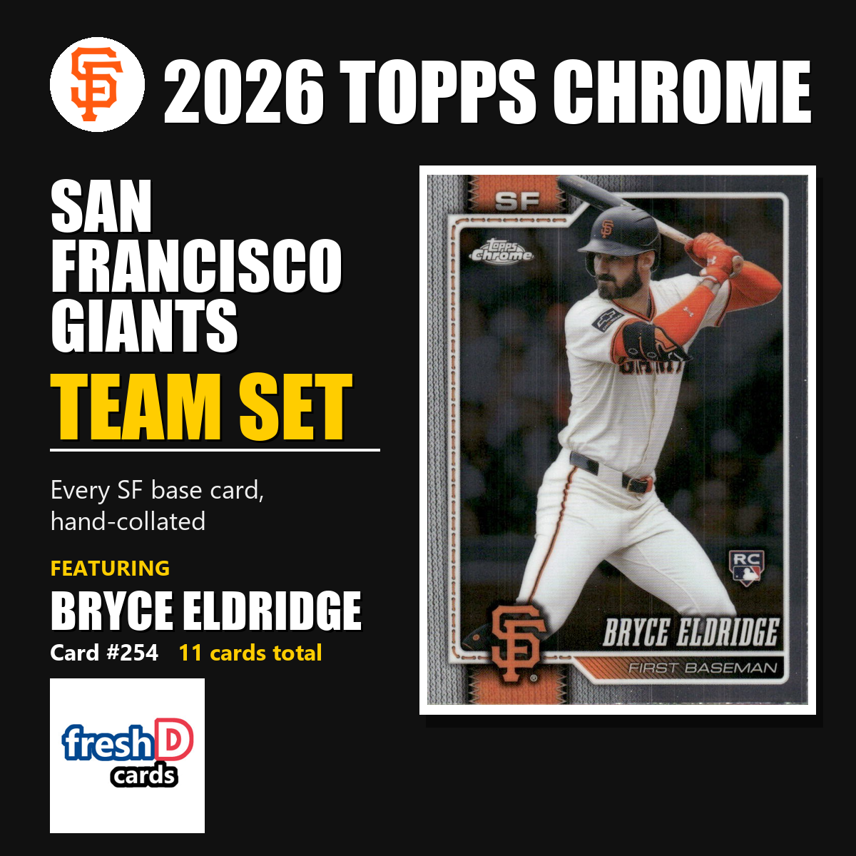 San Francisco Giants 2026 Topps Chrome team set