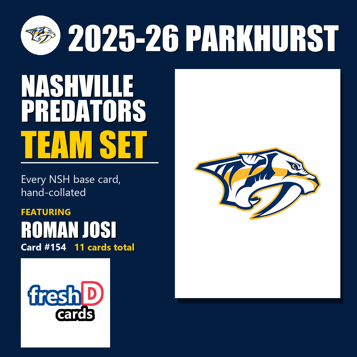 Nashville Predators 2025-26 Parkhurst team set