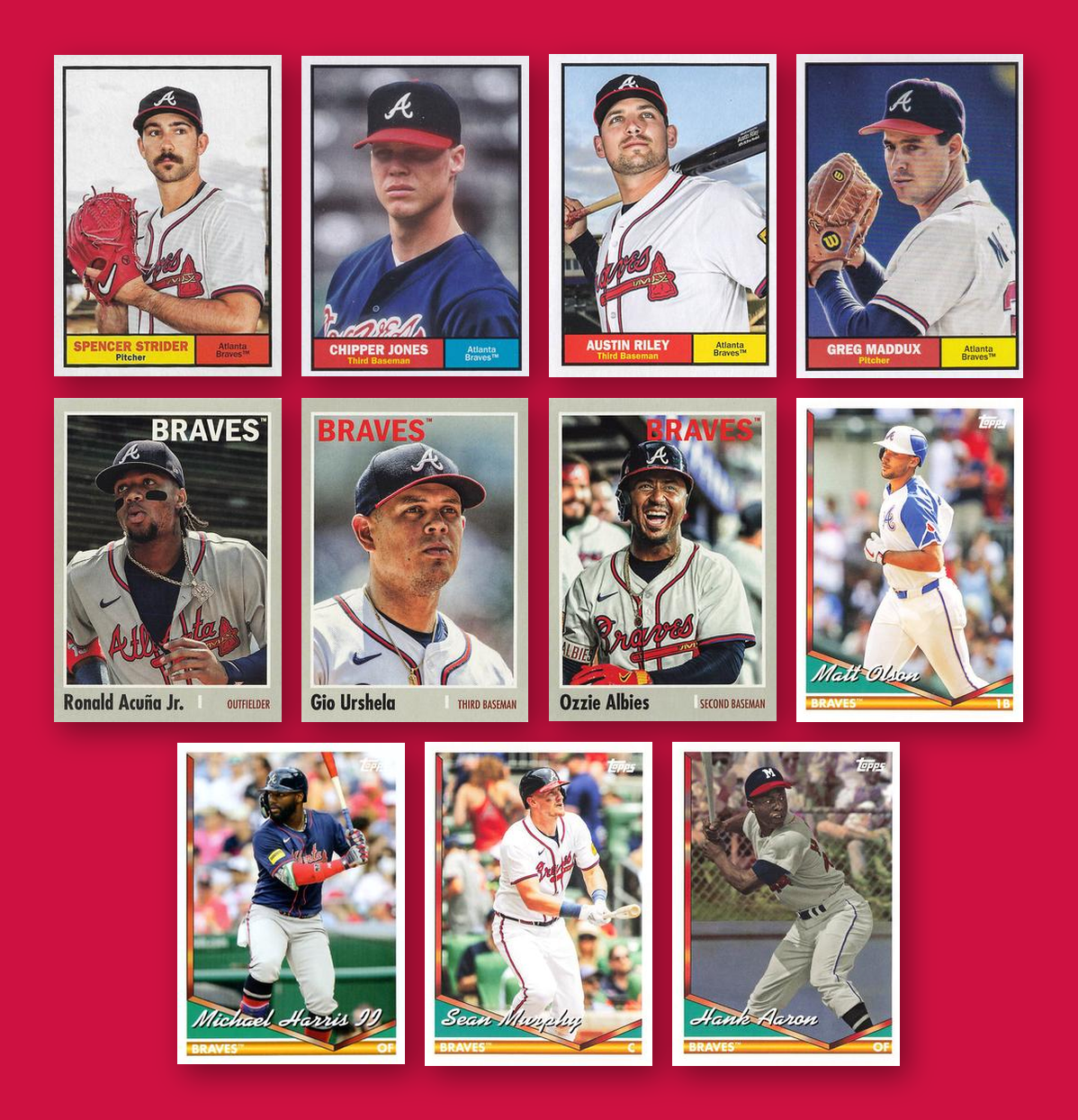 Atlanta Braves 2024 Topps Archives team set - all base cards