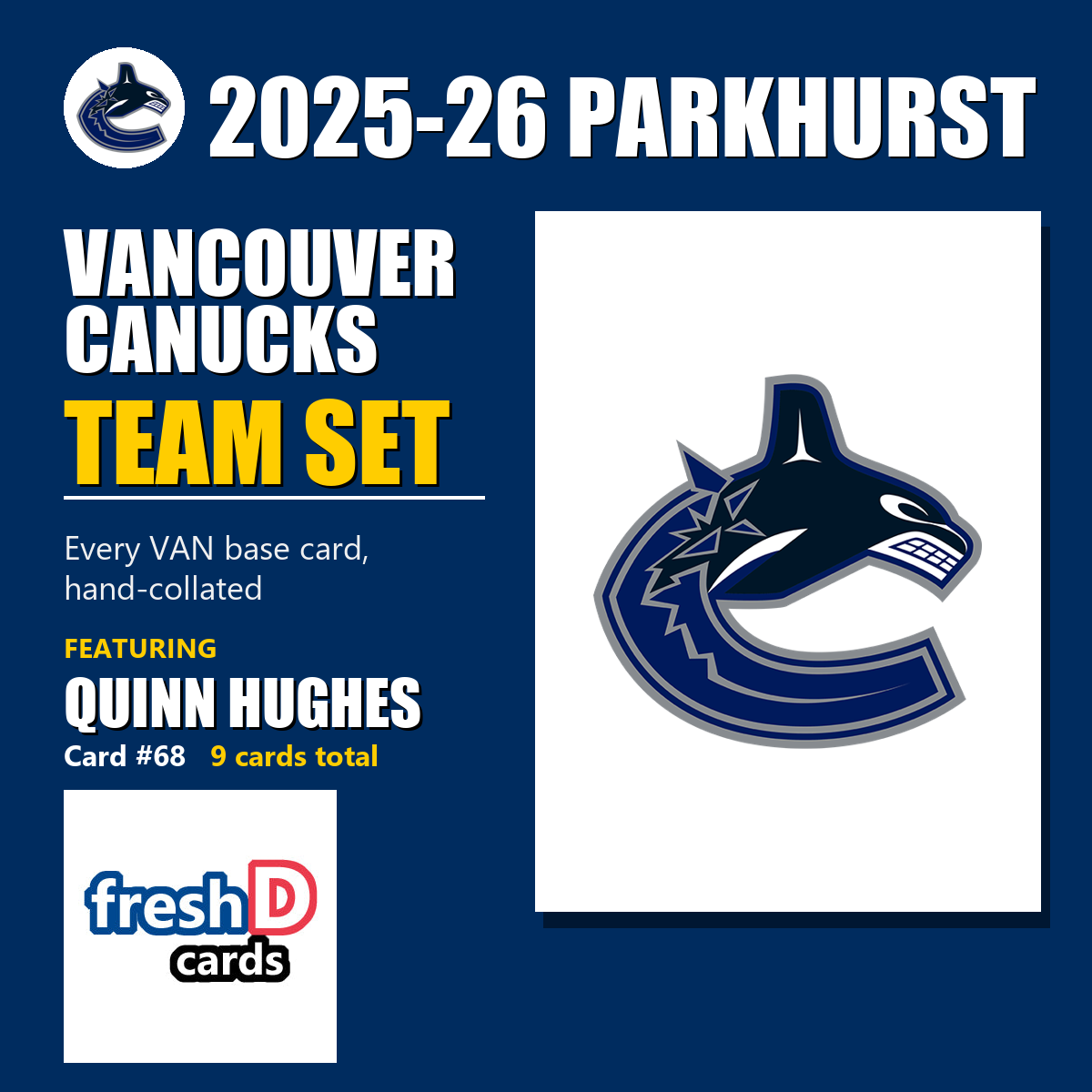 Vancouver Canucks 2025-26 Parkhurst team set