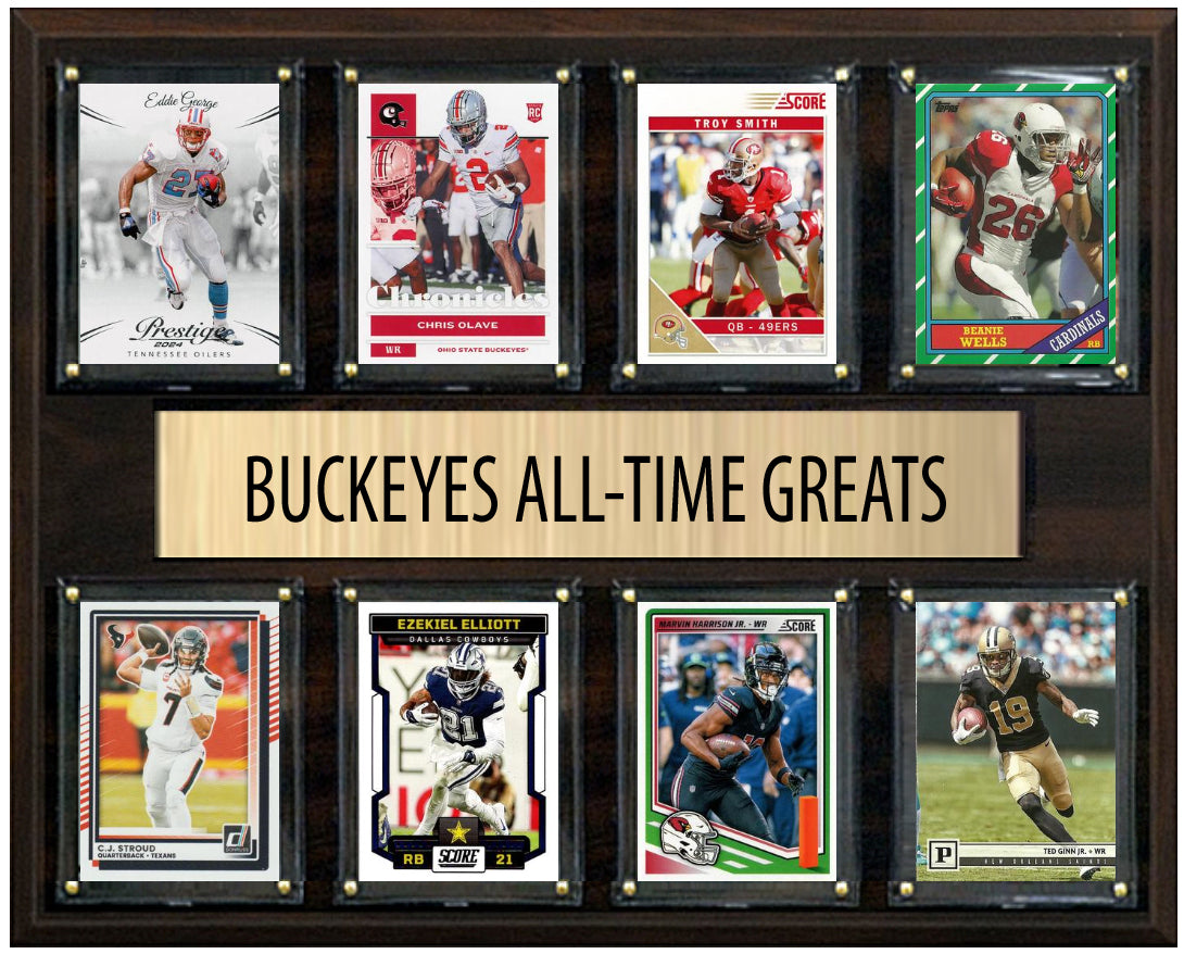 Ohio State Buckeyes Legends Plaque 8 Cards CJ Stroud Olave Eddie George Donruss Topps