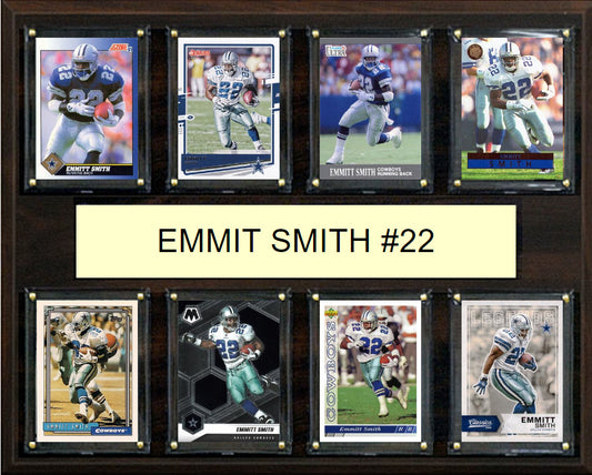 Emmitt Smith Plaque 8 Cards 12 " x 15" Donruss Score Panini Dallas Cowboys