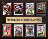 Tampa Bay Buccaneers Super Bowl XXXVII 37 Champions 12" x 15" Eight-Card Plaque Jackson Brooks Sapp Donruss Topps