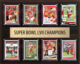 Kansas City Chiefs Super Bowl LVII 57 Champions 12" x 15" Eight-Card Plaque Mahomes Kelce Pacheco Donruss Topps