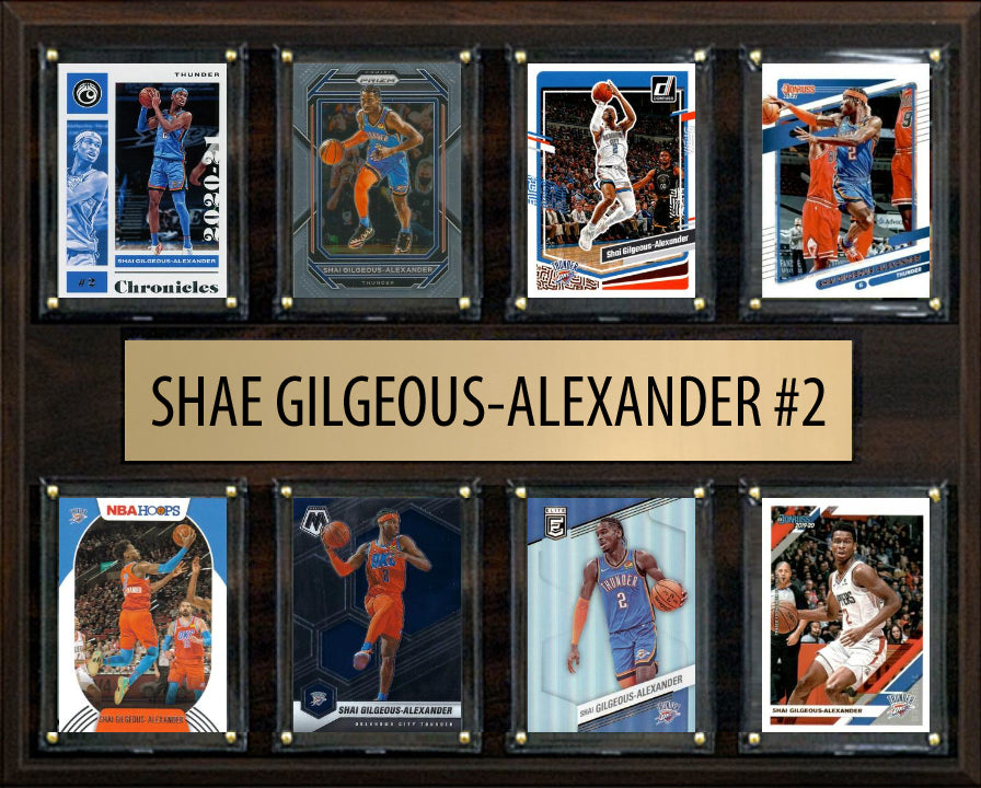 Shae Gilgeous-Alexander #11 8 Card Plaque Donruss Hoops Fleer 2023 2024 OKC Thunder