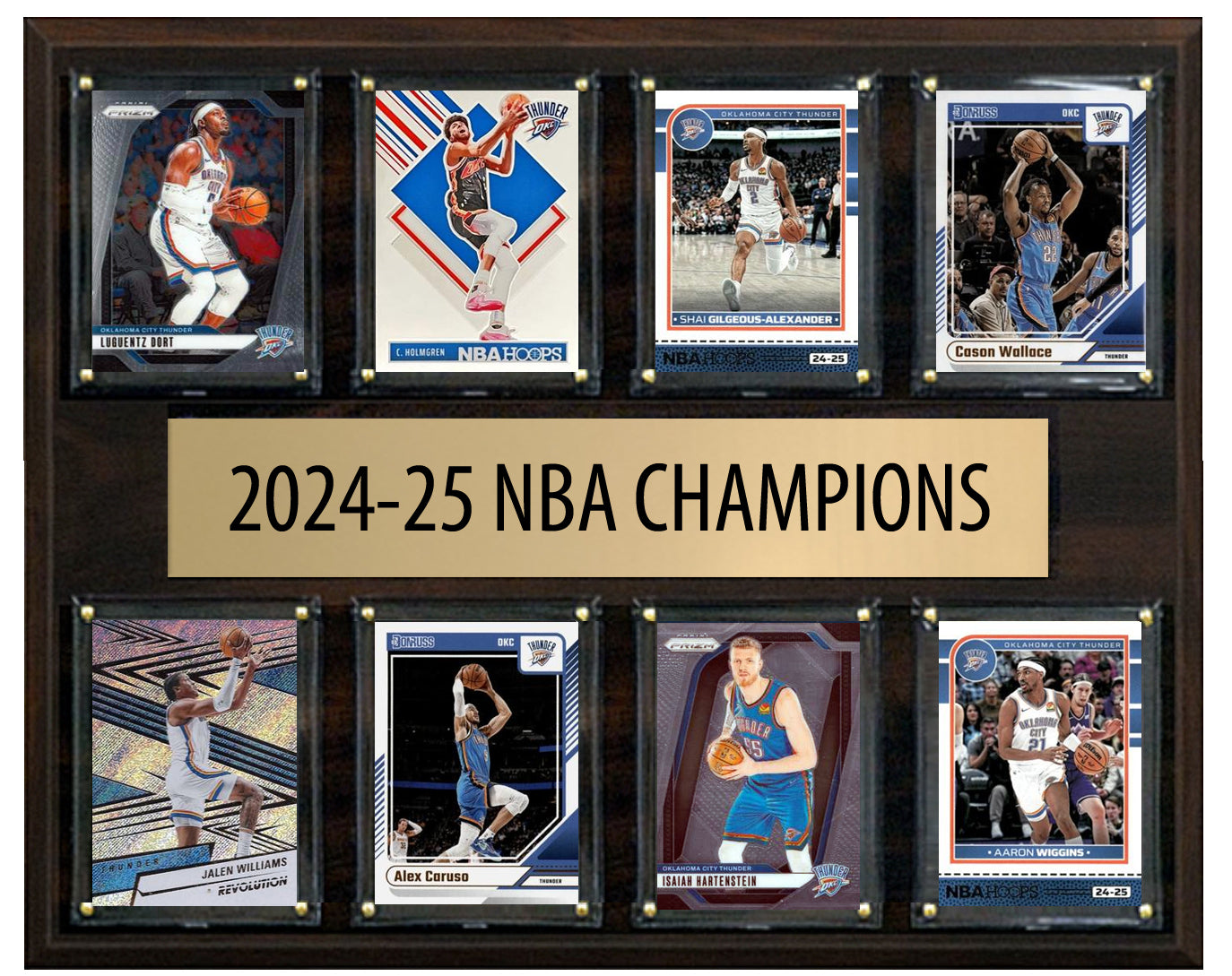 OKC Thunder Championship Plaque 8 Cards Shai Gilgeous-Alexander Chet Holmgren