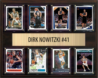 Dirk Nowitzki Dallas Mavericks Hall of Fame Fan Gift Plaque 12x15 8 Cards Hoops, Prizm, Donruss 2024 2025 2026