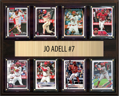 Jo Adell Los Angeles Angels Fan Gift Plaque 12x15 8 Cards Topps, Bowman 2024 2025 2026