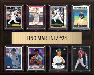 Tino Martinez New York Yankees Fan Gift Plaque 12x15 8 Cards Topps, Bowman 2024 2025 2026