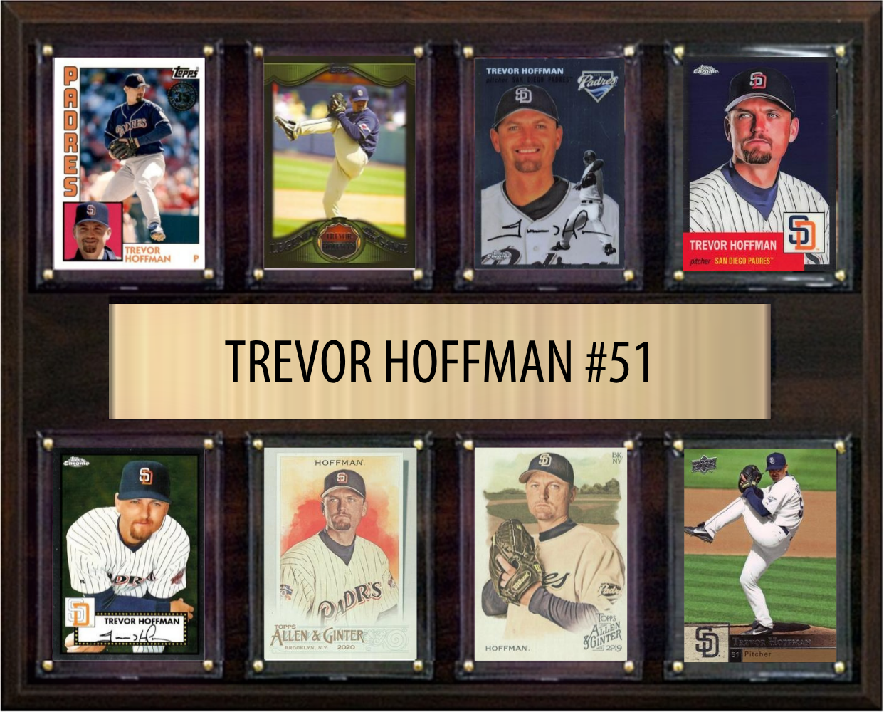 Trevor Hoffman San Diego Padres Hall of Fame Fan Gift Plaque 12x15 8 Cards Topps, Bowman 2024 2025 2026