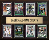 Philadelphia Eagles All Time Greats Legends Plaque 8 Cards Randall Cunningham Reggie White McNabb Kelce