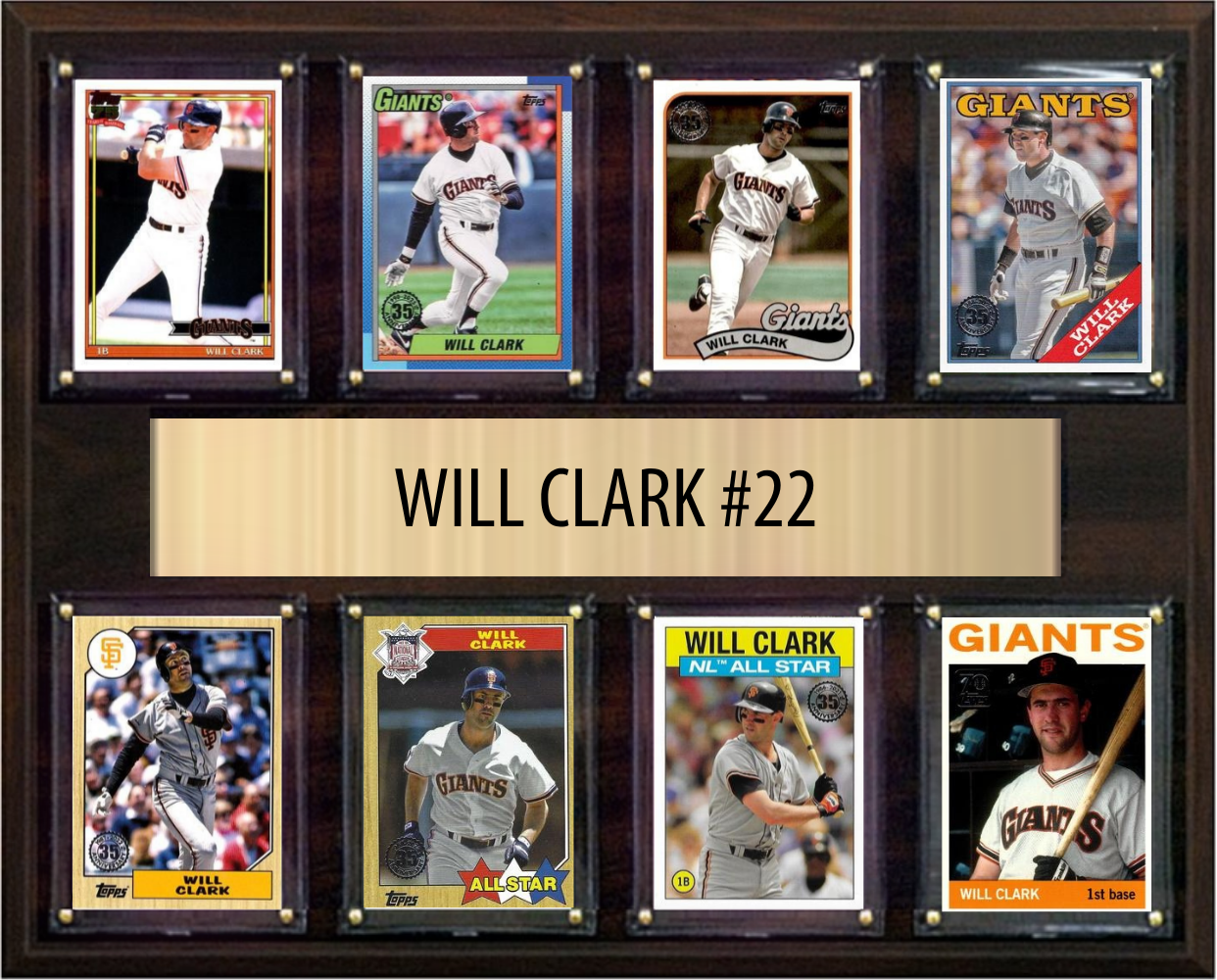 Will Clark San Francisco Giants Fan Gift Plaque 12x15 8 Cards Topps, Bowman 2024 2025 2026