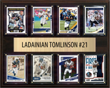 LaDainian Tomlinson Los Angeles Chargers Hall of Fame Fan Gift Plaque 12x15 8 Cards Prizm, Donruss, Score 2024 2025 2026